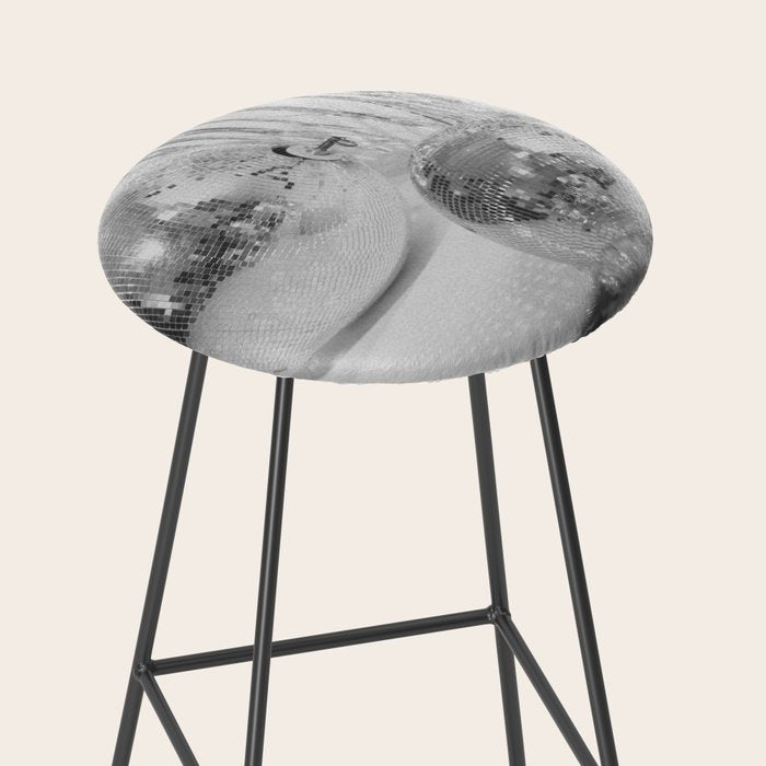 Disco Balls | Glitter Party Photo Art Print | Black & White 70s Sparkle Photography Stool Gallery Image 2