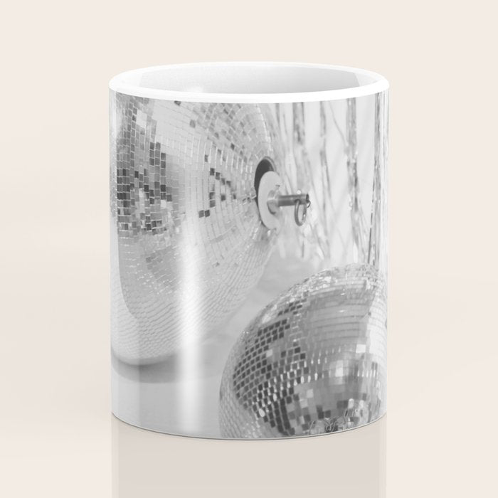 Disco Balls | Glitter Party Photo Art Print | Black & White 70s Sparkle Photography Coffee Mug Gallery Image 4