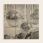 Disco Balls | Glitter Party Photo Art Print | Black & White 70s Sparkle Photography Wood Wall Art Gallery Image 1