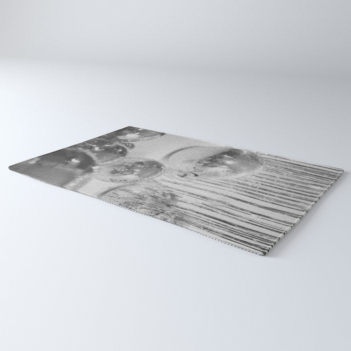 Disco Balls | Glitter Party Photo Art Print | Black & White 70s Sparkle Photography Rug Gallery Image 3