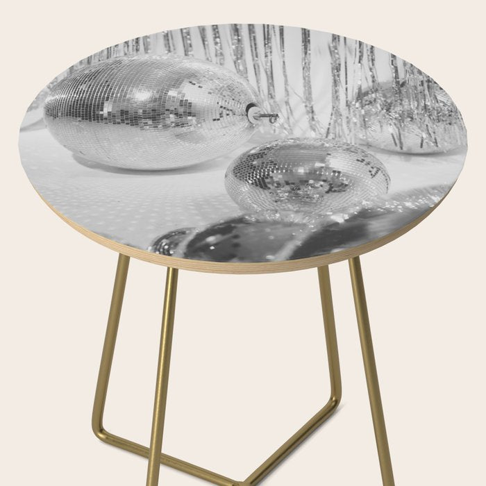 Disco Balls | Glitter Party Photo Art Print | Black & White 70s Sparkle Photography Side Table Gallery Image 2