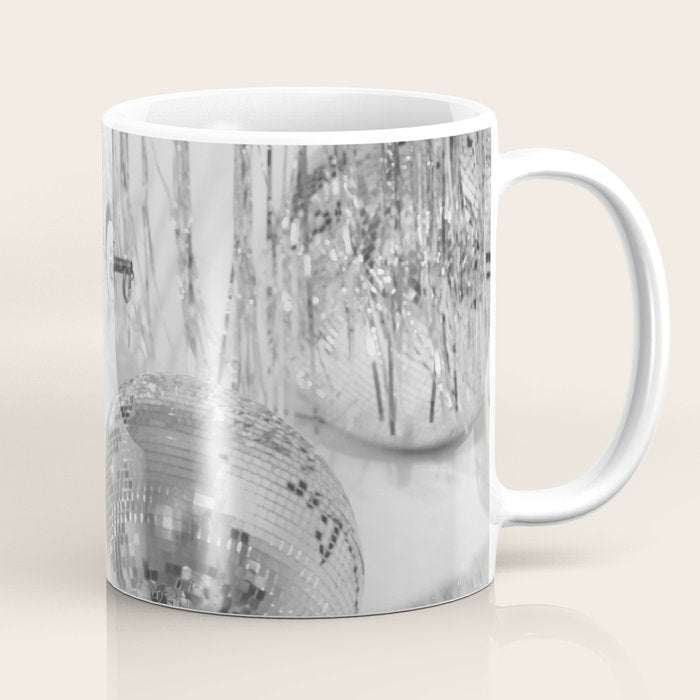 Disco Balls | Glitter Party Photo Art Print | Black & White 70s Sparkle Photography Coffee Mug Gallery Image 1