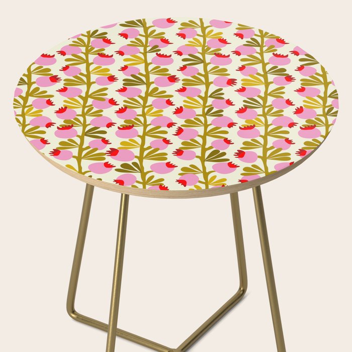 Minimal nordic flower pink with green Side Table Gallery Image 2
