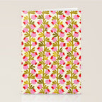 Minimal nordic flower pink with green Stationery Card Gallery Image 2
