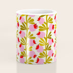 Minimal nordic flower pink with green Coffee Mug Gallery Image 4