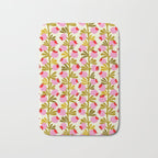 Minimal nordic flower pink with green Bath Mat Gallery Image 1