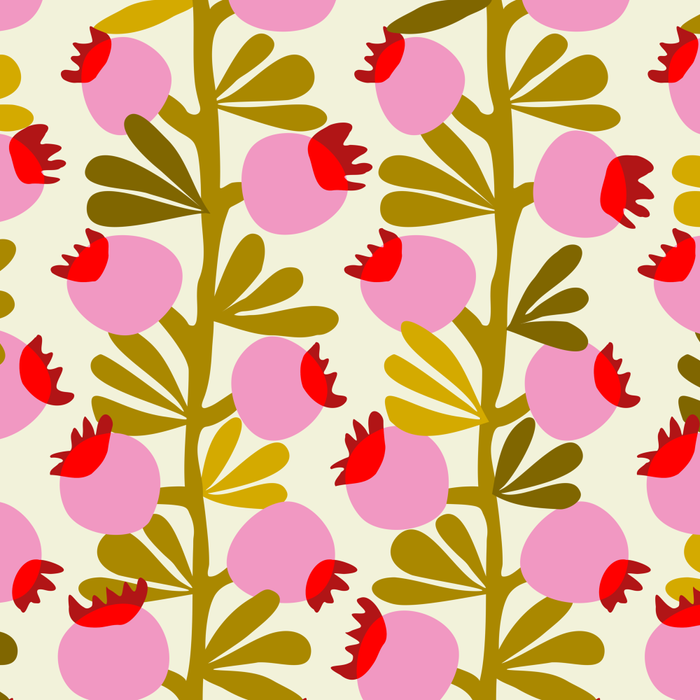 Minimal nordic flower pink with green Coffee Mug Gallery Image 2