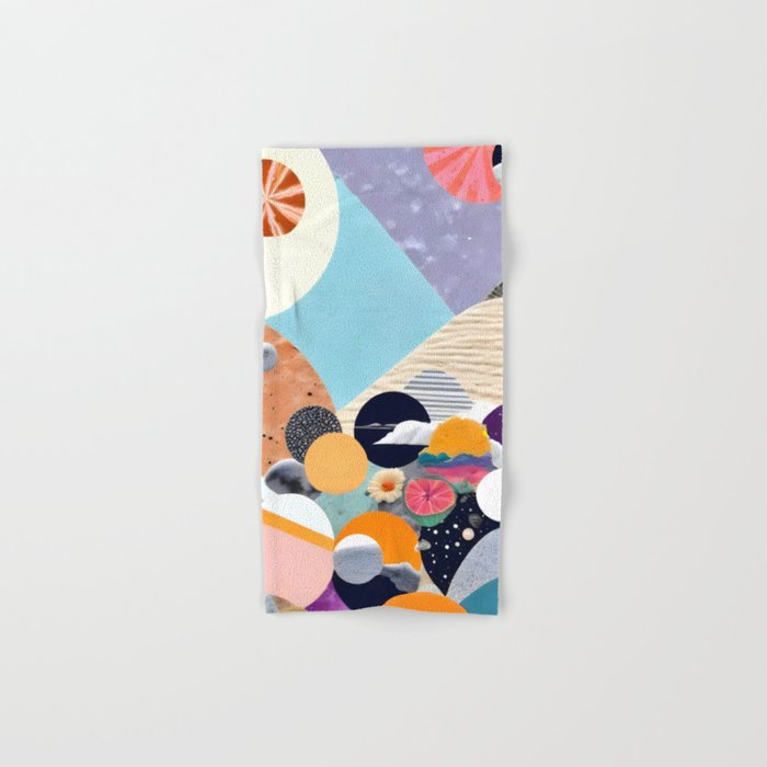 A Fantastic Journey, Graphic Collage Eclectic, Cutout Pop Art Contemporary, Snow Mountain Winter Textures Patterns, Geometric Digital Bath Towel Gallery Image 1