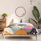 A Fantastic Journey, Graphic Collage Eclectic, Cutout Pop Art Contemporary, Snow Mountain Winter Textures Patterns, Geometric Digital Comforter Gallery Image 3