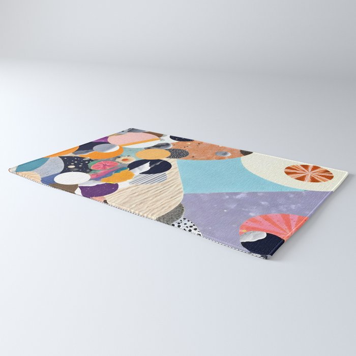 A Fantastic Journey, Graphic Collage Eclectic, Cutout Pop Art Contemporary, Snow Mountain Winter Textures Patterns, Geometric Digital Rug Gallery Image 3