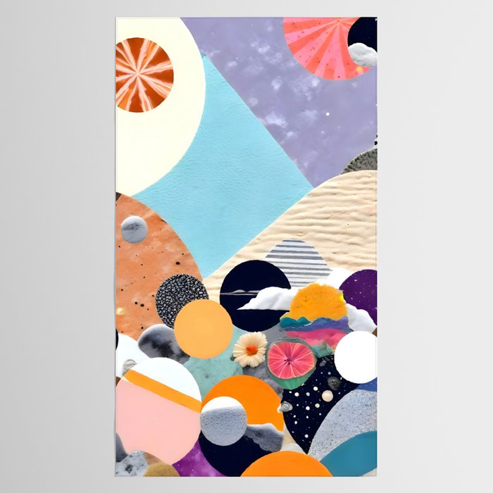 A Fantastic Journey, Graphic Collage Eclectic, Cutout Pop Art Contemporary, Snow Mountain Winter Textures Patterns, Geometric Digital Tablecloth Gallery Image 2