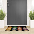 Billiards balls colorful man cave game room numerals art Welcome Mat Gallery Image 3