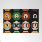 Billiards balls colorful man cave game room numerals art Welcome Mat Gallery Image 1