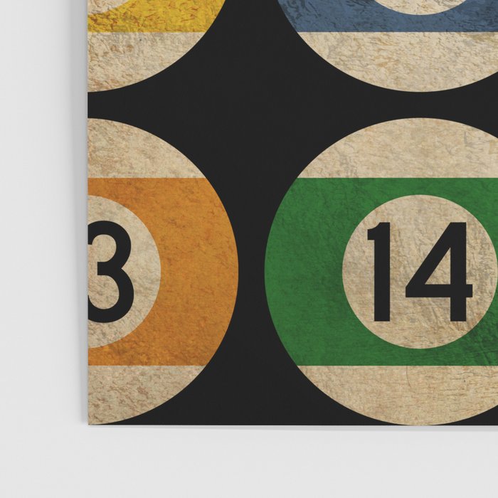 Billiards balls colorful man cave game room numerals art Poster Gallery Image 3