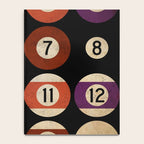 Billiards balls colorful man cave game room numerals art Notebook Gallery Image 4