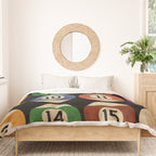 Billiards balls colorful man cave game room numerals art Duvet Cover Gallery Image 3