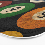 Billiards balls colorful man cave game room numerals art Bath Mat Gallery Image 3
