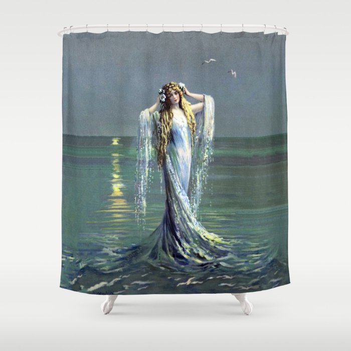 Vintage Mermaid Shower Curtain Gallery Image 1
