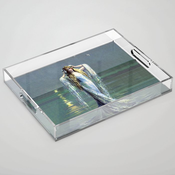 Vintage Mermaid Acrylic Tray Gallery Image 1