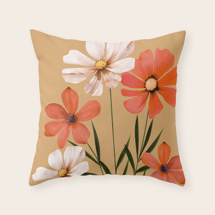 Pastel Petal Symphony Throw Pillow Gallery Image 6
