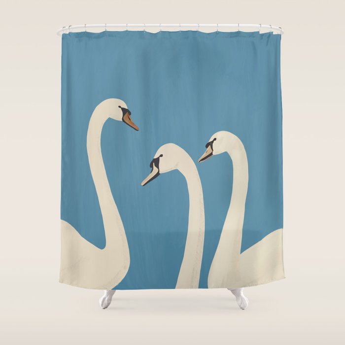 White Swans 3 Shower Curtain Gallery Image 1