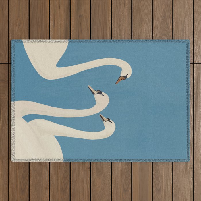 White Swans 3 Outdoor Rug Gallery Image 1