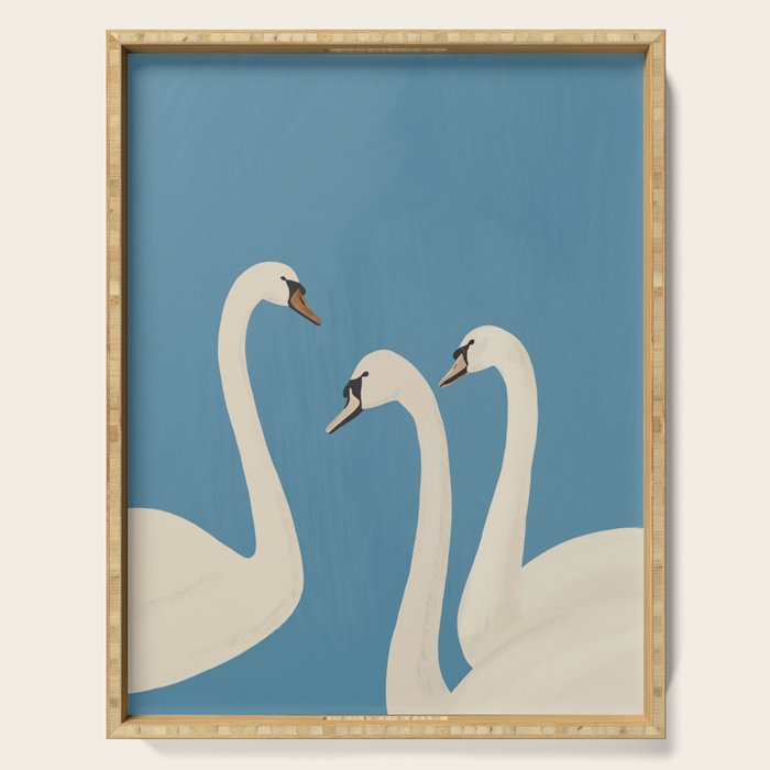 White Swans 3 Serving Tray Gallery Image 1
