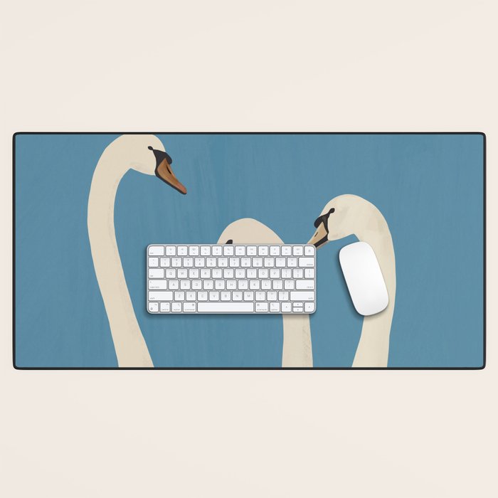 White Swans 3 Desk Mat Gallery Image 1
