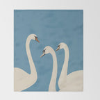 White Swans 3 Throw Blanket Gallery Image 2