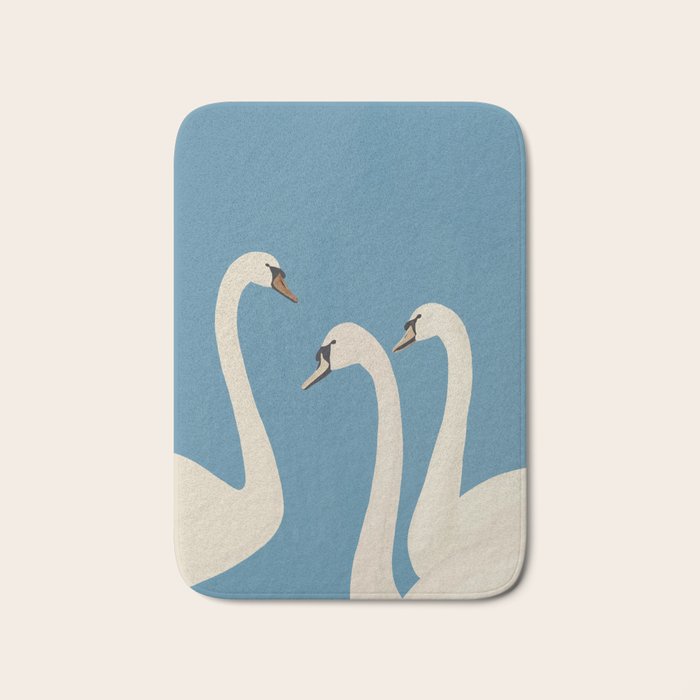White Swans 3 Bath Mat Gallery Image 1