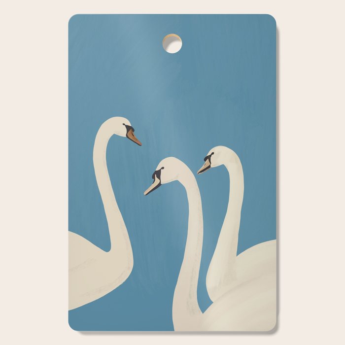 White Swans 3 Cutting Board Gallery Image 1