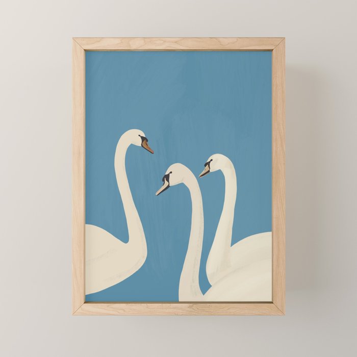 White Swans 3 Mini Art Print Gallery Image 1