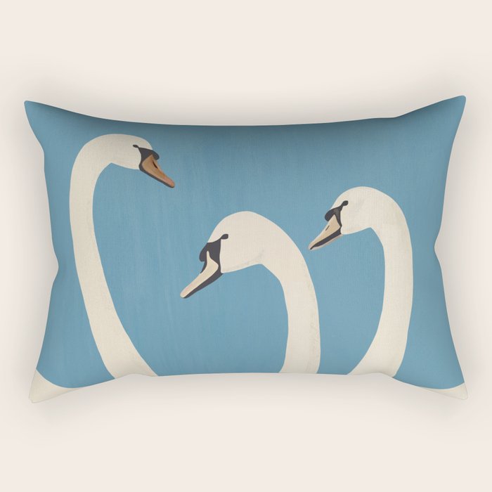 White Swans 3 Rectangular Pillow Gallery Image 2