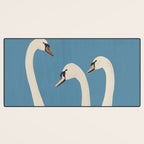 White Swans 3 Desk Mat Gallery Image 3