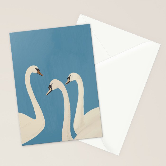 White Swans 3 Stationery Card Gallery Image 2