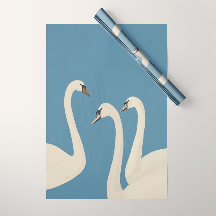 White Swans 3 Wrapping Paper Gallery Image 1