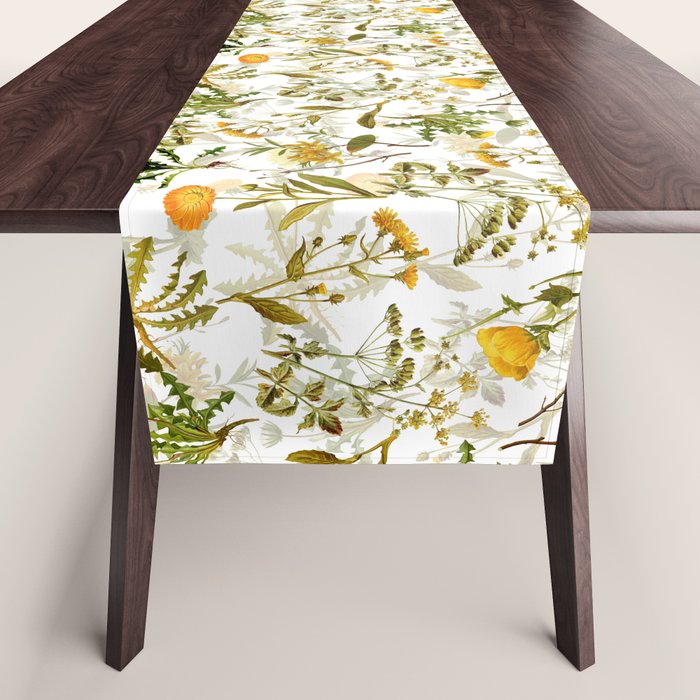 Vintage & Shabby Chic - Yellow Wildflowers Table Runner Gallery Image 1