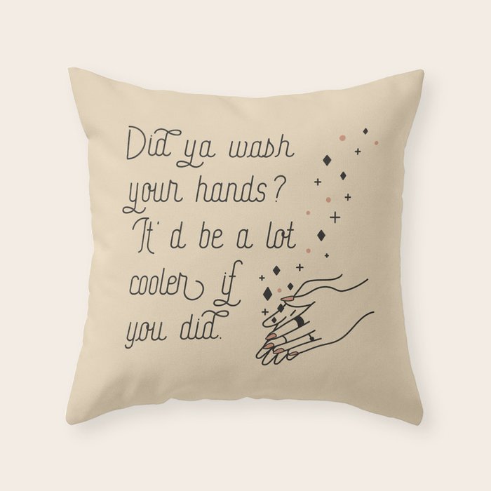 Wash Your Hands in Black & Mauve Throw Pillow Gallery Image 6