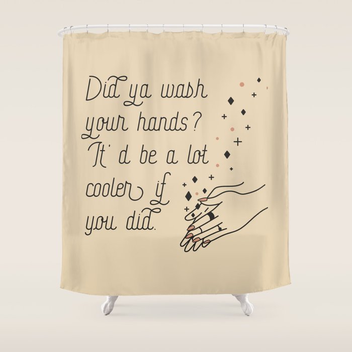 Wash Your Hands in Black & Mauve Shower Curtain Gallery Image 1