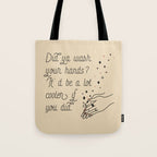Wash Your Hands in Black & Mauve Tote Bag Gallery Image 1