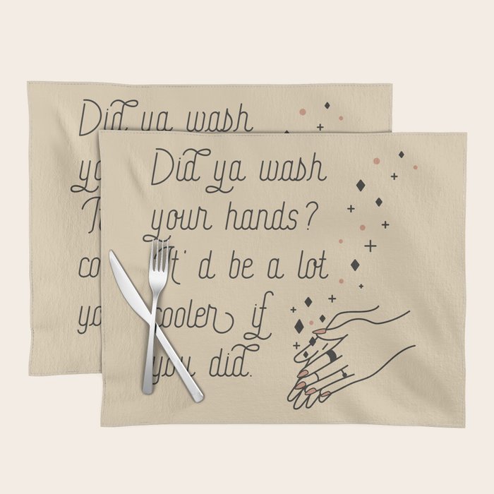 Wash Your Hands in Black & Mauve Placemat Gallery Image 1