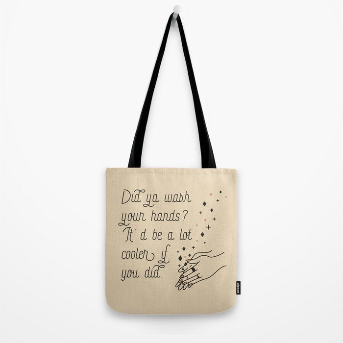 Wash Your Hands in Black & Mauve Tote Bag Gallery Image 2