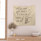 Wash Your Hands in Black & Mauve Wall Tapestry Gallery Image 2