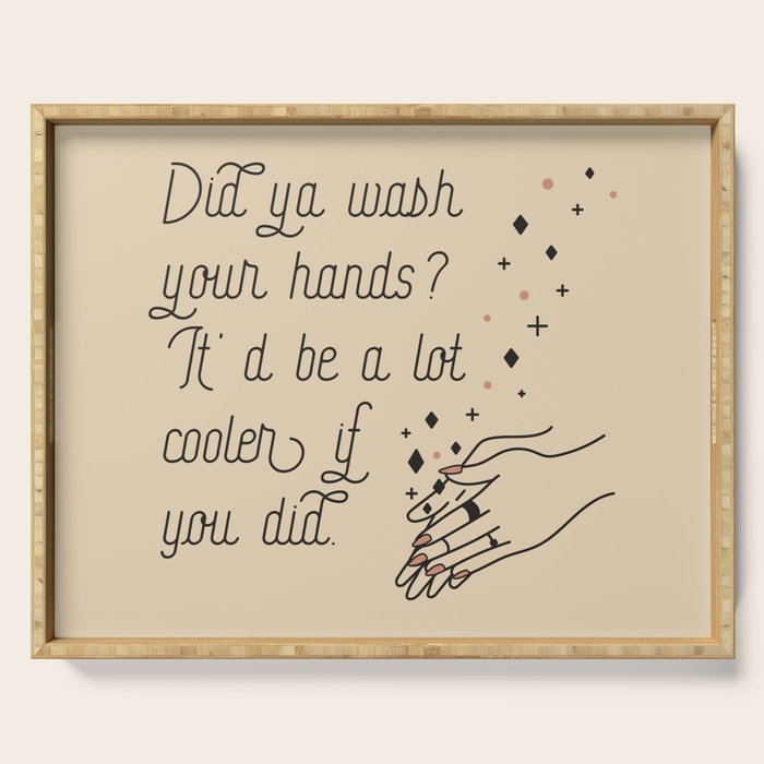 Wash Your Hands in Black & Mauve Serving Tray Gallery Image 1