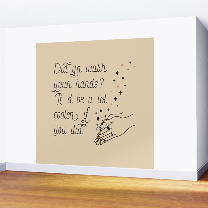Wash Your Hands in Black & Mauve Wall Mural Gallery Image 2