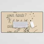Wash Your Hands in Black & Mauve Desk Mat Gallery Image 1