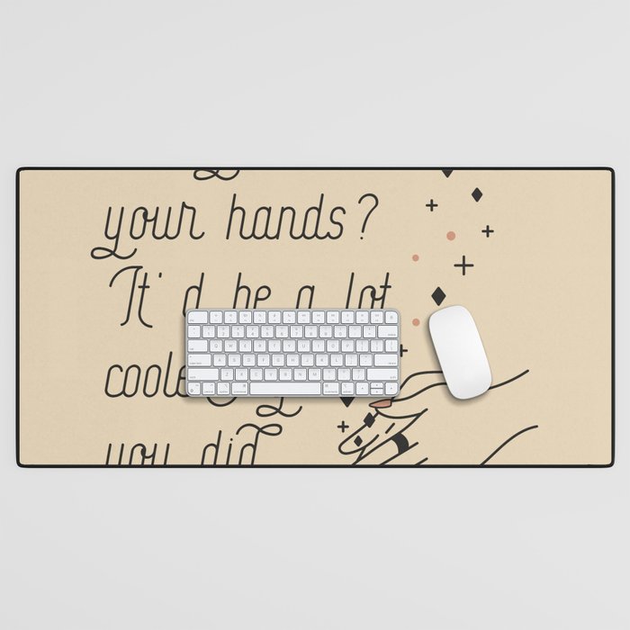 Wash Your Hands in Black & Mauve Desk Mat Gallery Image 1