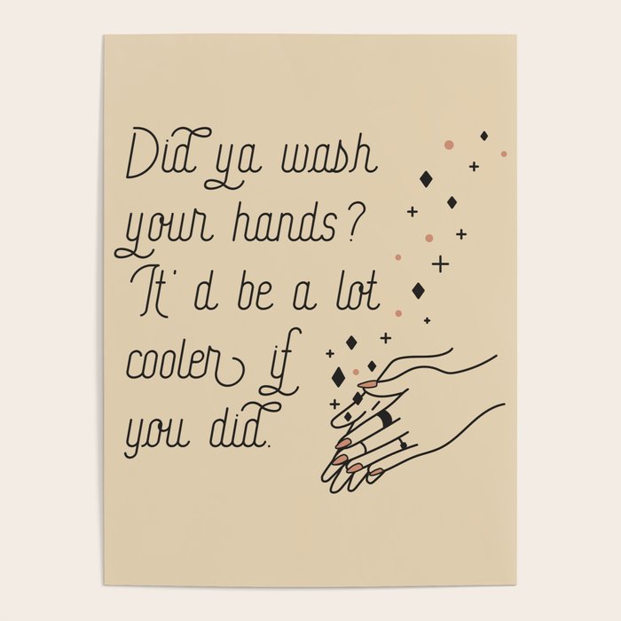 Wash Your Hands in Black & Mauve Poster Gallery Image 4