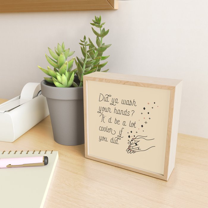 Wash Your Hands in Black & Mauve Mini Art Print Gallery Image 2