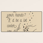 Wash Your Hands in Black & Mauve Desk Mat Gallery Image 3